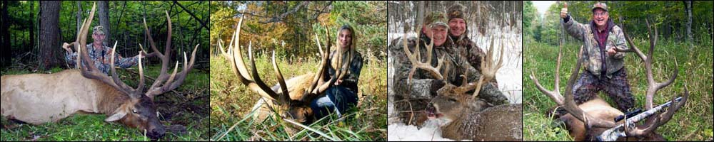 Michigan Elk Hunting of Ludington, MI offer deer and elk hunt pricing using a bow, muzzle loader, or rifle.  Our prices are very reasonable on our prized trophy bull elk and buck deer which have enormous horns / antlers.